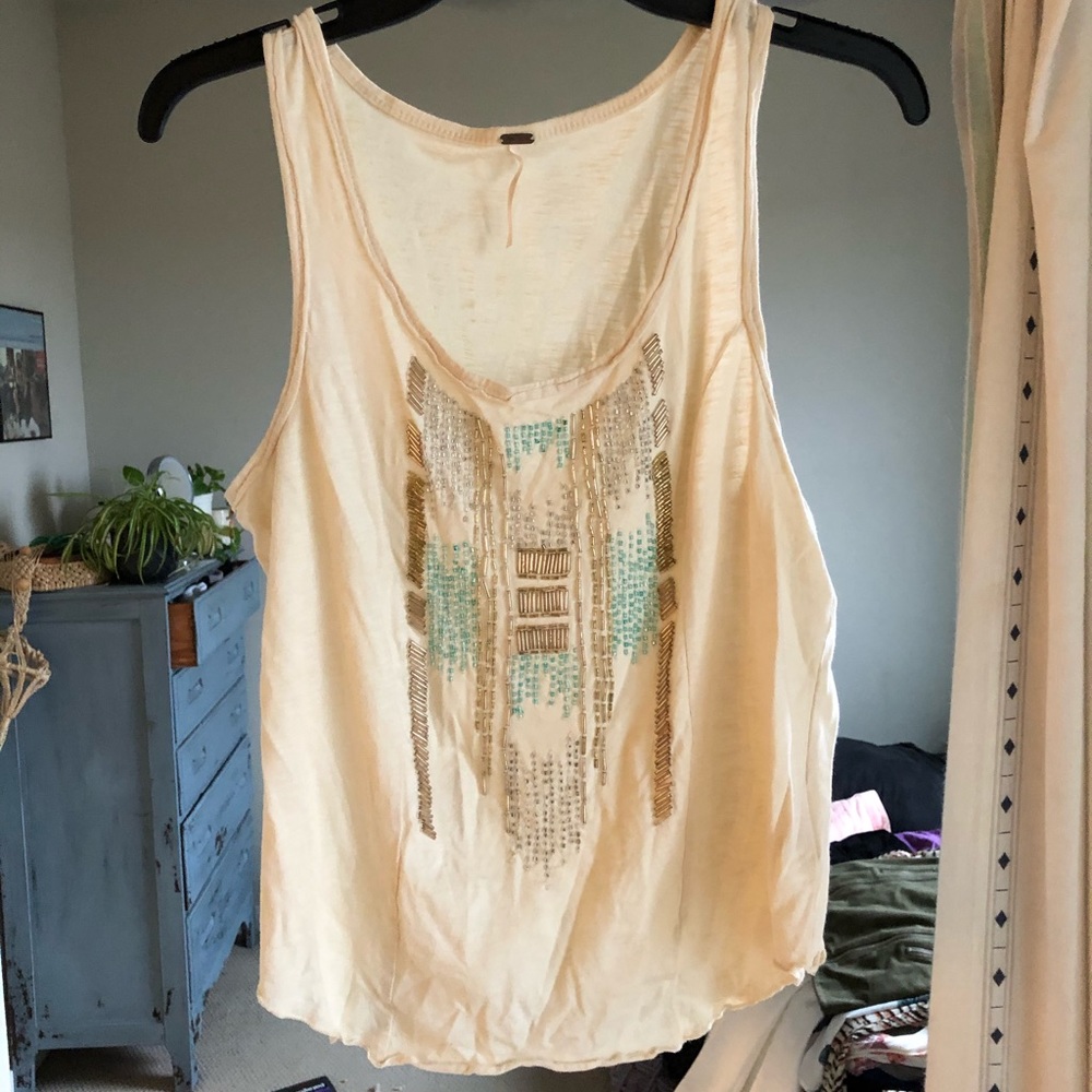 Casual and comfy beaded Free People tank top